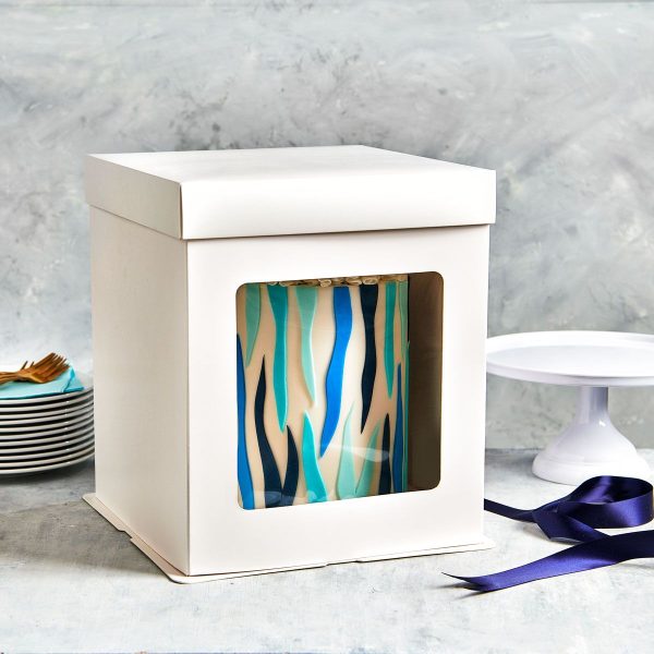 Cutie înaltă pentru Tort 30.4x30.4x34.5cm, Alb