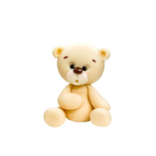 Ursuleț crem Figurină din pastă de zahăr, handmade