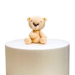 Ursuleț crem Figurină din pastă de zahăr, handmade - imagine 2
