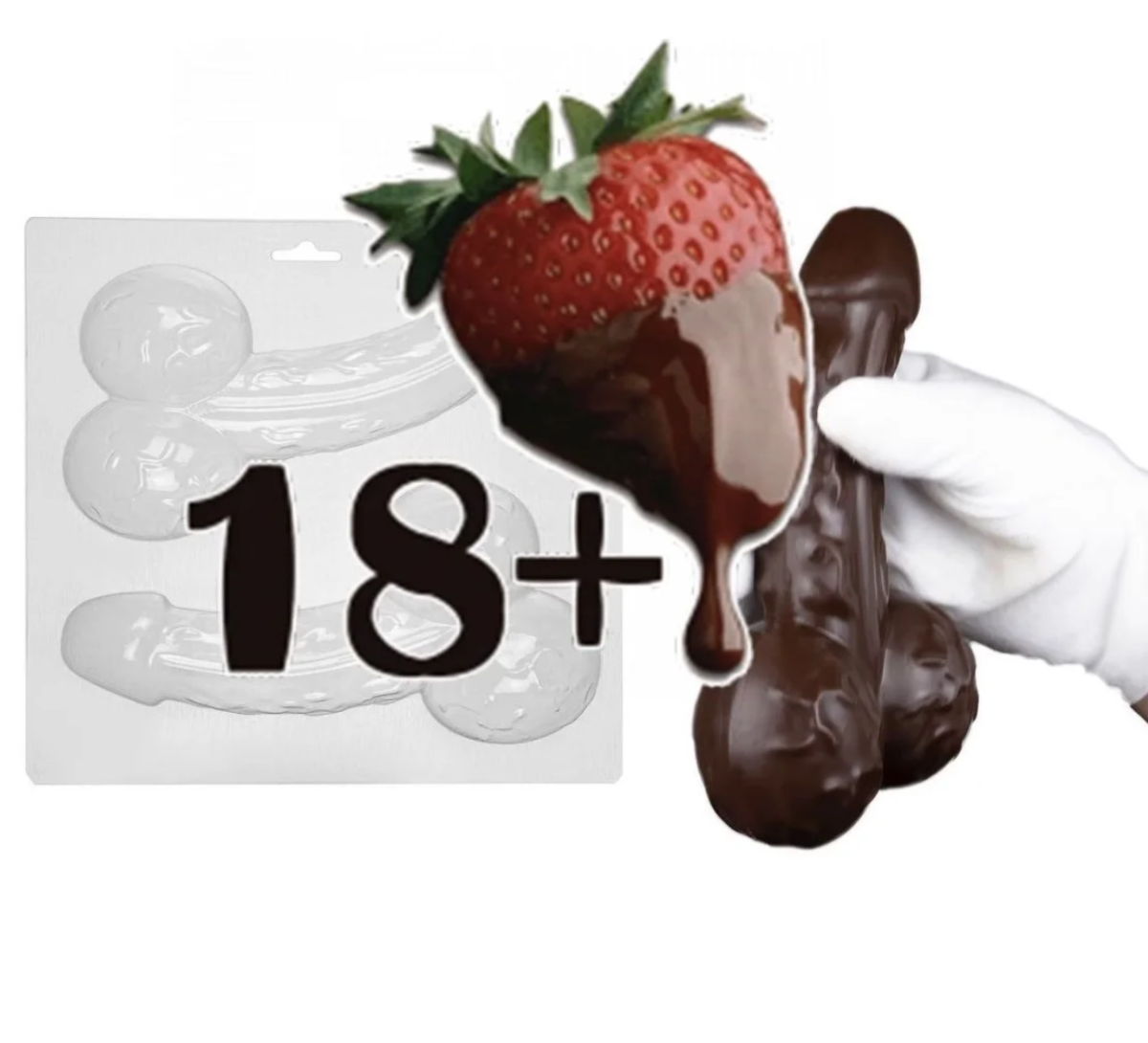 „18 +” Formă/ matriță pentru decor Ciocolată - imagine 1