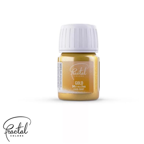 Colorant alimentar metalizat, auriu, 30 ml, gliter