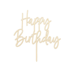 PartyDeco Cake Topper din Lemn Happy Birthday