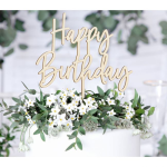 PartyDeco Cake Topper din Lemn Happy Birthday - imagine 2