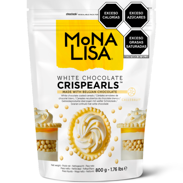 Crispearls Ciocolata albă Monalisa Callebaut, 0,8kg