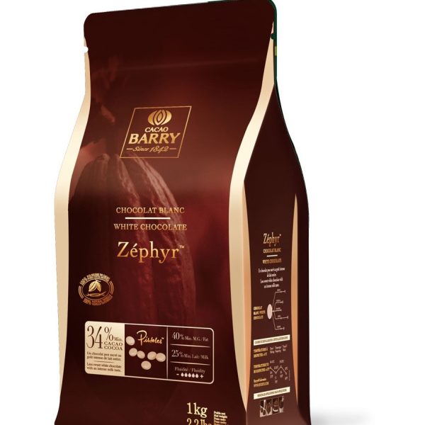 Zéphyr Ciocolată albă Callebaut, 34% cacao, 1 kg