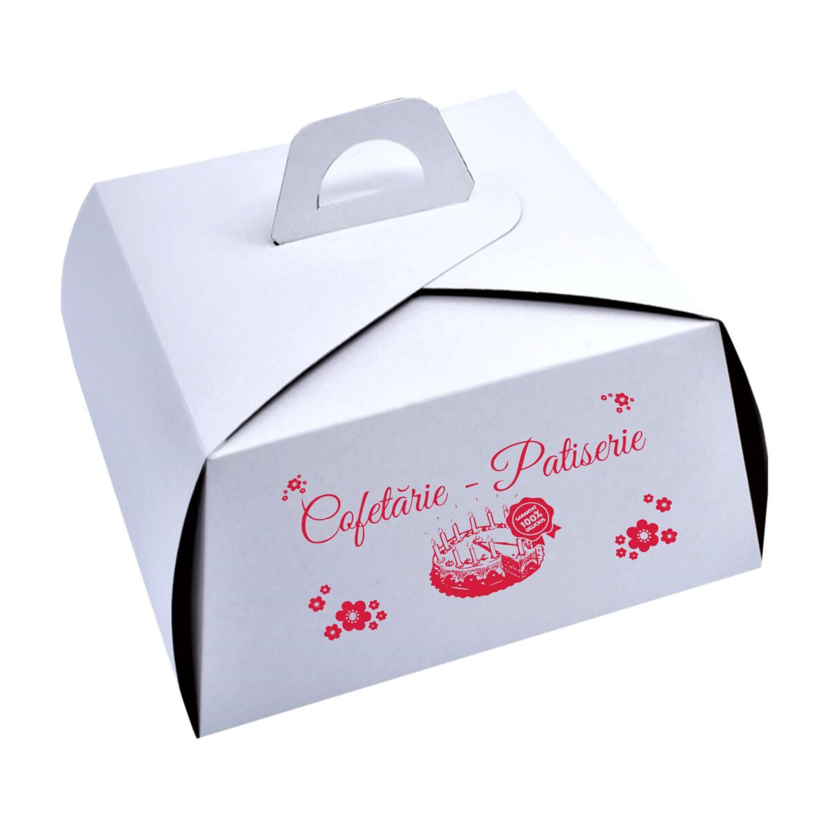 Cutie albe pentru Tort 26x26x13 cm - imagine 2