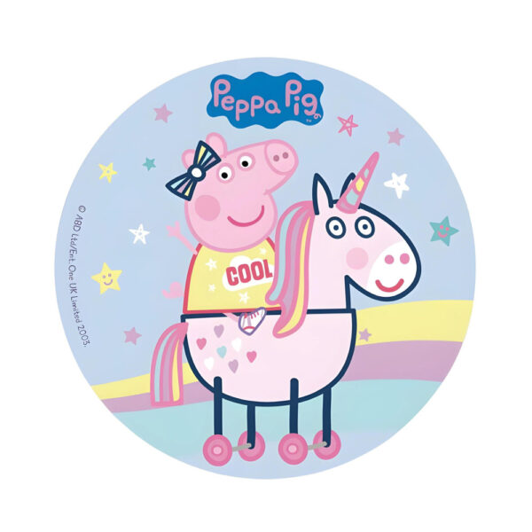 Imagine comestibilă de napolitană Purcelușa Peppa, Diametru 20 cm