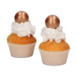 Set decorațiuni Bile de ciocolată bronz auriu, 8 buc - imagine 2