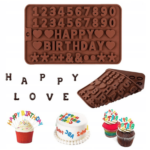 Forma de silicon praline CIFRE Happy Birthday - 20,5 cm - imagine 2