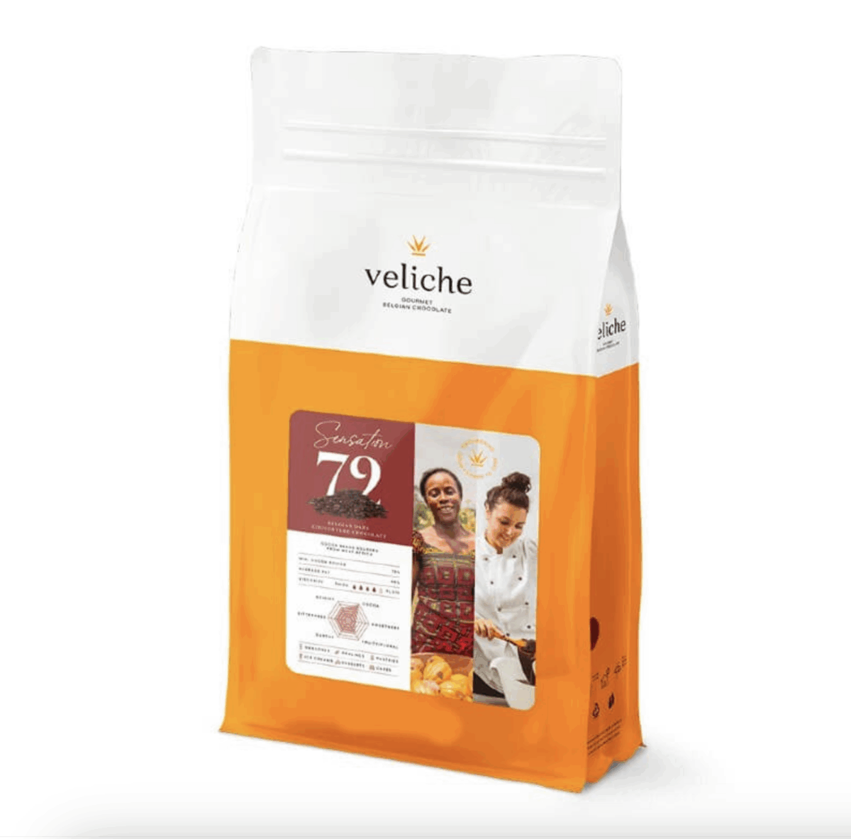 Ciocolată Neagră belgiană 72% Sensation, VELICHE, 10kg - imagine 1