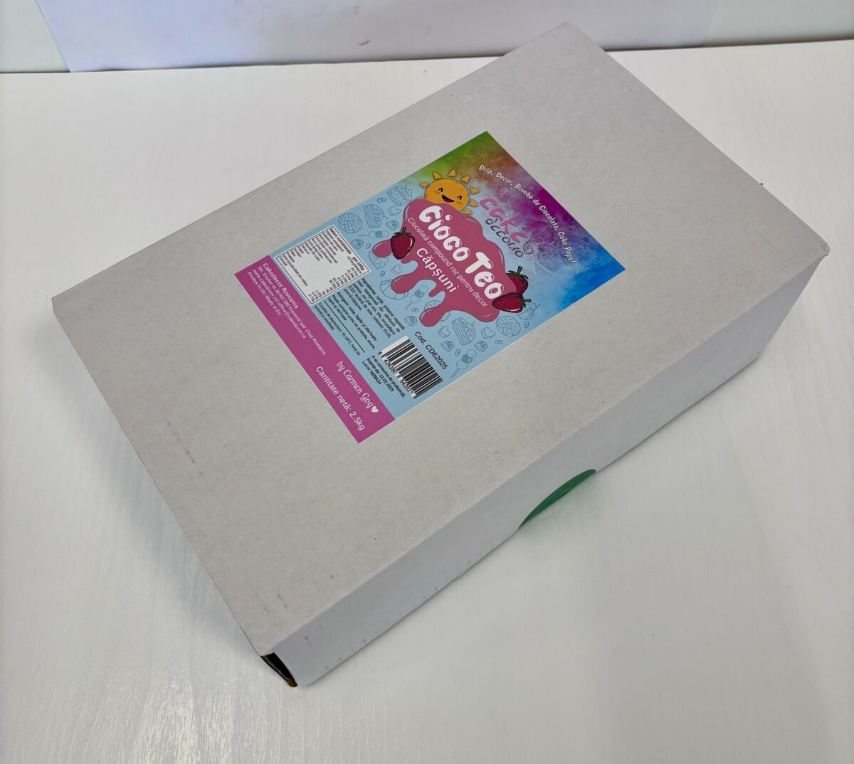 Ciocolată Decor, CiocoTeo Roz cu gust de Capsuni 2.5kg - imagine 1